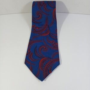 Beau Brummell Mr John Silk Blend Paisley Blue Red Necktie‎